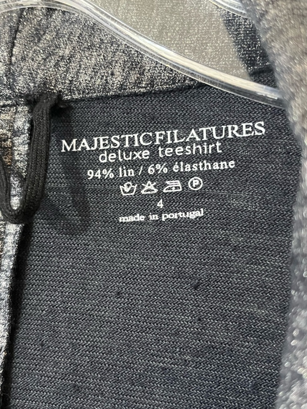 Majestic Filatures Silver Metallic Open Front Linen Blend Cardigan size 4/Large - Picture 3 of 11